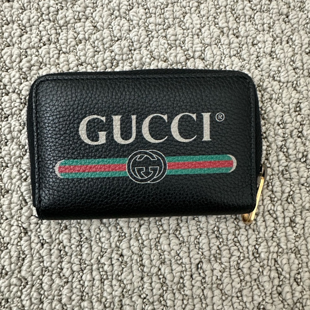 Gucci Print Zip Around Wallet